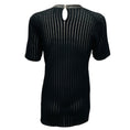 Load image into Gallery viewer, Louis Vuitton Black Faux Leather Whipstitch Trimmed Perforated Knit Top