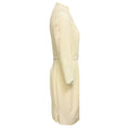 Load image into Gallery viewer, Akris Ivory Long Sleeved Zip Front Wool Crepe Midi Dress with Genuine Leather Belt