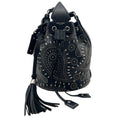 Load image into Gallery viewer, Saint Laurent Black Leather Anja Small Studded Crossbody Bag