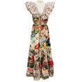 Load image into Gallery viewer, Camilla White Multi Aromatic Amor Print Tiered Dress with Neck Frill