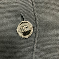 Load image into Gallery viewer, Chanel Black CC Logo Buttoned Viscose Knit High Low Cardigan Sweater