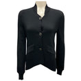 Load image into Gallery viewer, Chanel Black CC Logo Buttoned Viscose Knit High Low Cardigan Sweater
