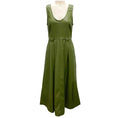 Load image into Gallery viewer, Rachel Comey Olive Green Domi Faux Leather Midi Dress