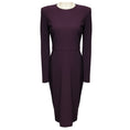 Load image into Gallery viewer, Victoria Beckham Purple Long Sleeved Wool Crepe Midi Dress