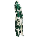 Load image into Gallery viewer, La DoubleJ x Six Senses Rome Green / White / Black Vogue Embroidered Leaf Print Cotton Robe with Belt