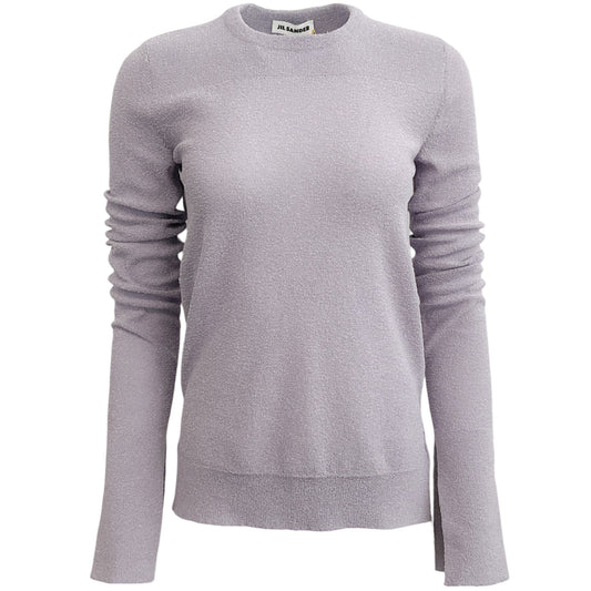 Jil Sander Lilac Cotton Slit Sleeve Sweater