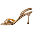 Load image into Gallery viewer, Manolo Blahnik Copper Sequined Callasli Slingback Sandals