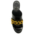 Load image into Gallery viewer, Versace Black Patent Leather Medusa Chain Platform Mules