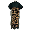 Load image into Gallery viewer, Sacai Tan / Black Multi Mixed Media Leopard Print Midi Dress