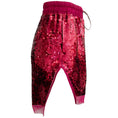 Load image into Gallery viewer, Rick Owens Red Sequin Embellished Drawstring Shorts
