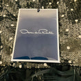 Load image into Gallery viewer, Oscar de la Renta Black Sequin and Feather Embellished Strapless Cocktail Dress