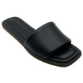 Load image into Gallery viewer, Brunello Cucinelli Black Leather Slide Sandals with Monili
