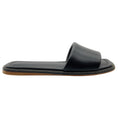 Load image into Gallery viewer, Brunello Cucinelli Black Leather Slide Sandals with Monili