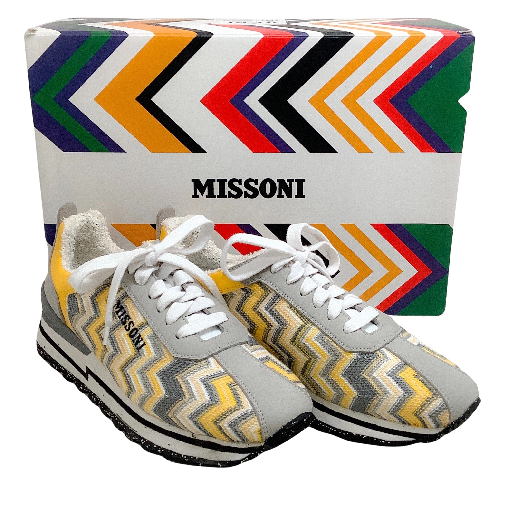 Missoni White / Yellow Running Shoes