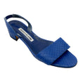 Load image into Gallery viewer, Manolo Blahnik Blue Snakeskin Leather Sandals