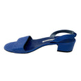 Load image into Gallery viewer, Manolo Blahnik Blue Snakeskin Leather Sandals