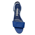 Load image into Gallery viewer, Manolo Blahnik Blue Snakeskin Leather Sandals