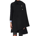 Load image into Gallery viewer, Balenciaga Black Asymmetric Buttoned Wool Coat