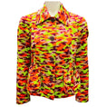 Load image into Gallery viewer, Dries Van Noten Lime Green / Burgundy / Orange Multi Printed Button Front Cotton Jacket