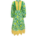 Load image into Gallery viewer, Muveil Green Multi Patchwork Quilted Midi Dress
