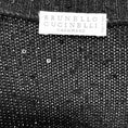 Load image into Gallery viewer, Brunello Cucinelli Black Sequined Cashmere and Silk Knit High Low Sweater