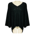 Load image into Gallery viewer, Brunello Cucinelli Black Sequined Cashmere and Silk Knit High Low Sweater