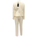 Load image into Gallery viewer, Fabiana Filippi Ivory Embellished Open Front Cady Jacket and Straight Leg Tailored Pants Suit Set