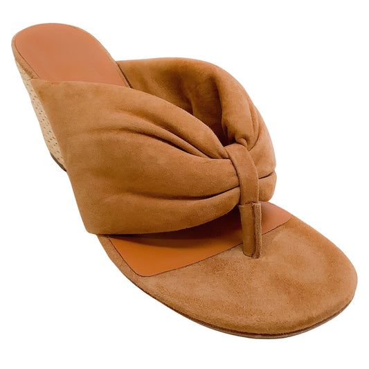 Staud Cashew Suede Dahlia Wedge Sandals