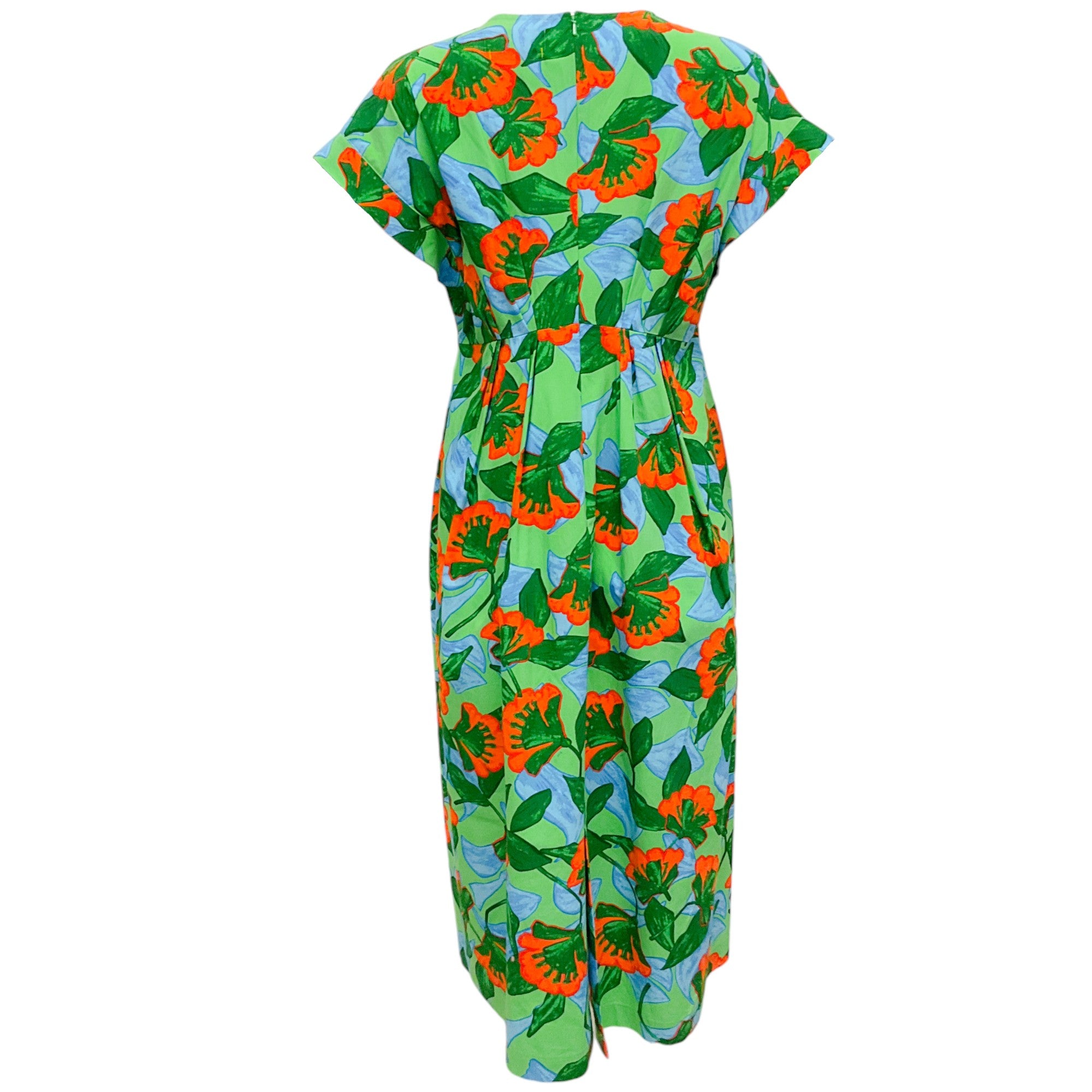 Muveil Green Multi Floral Cotton Dress