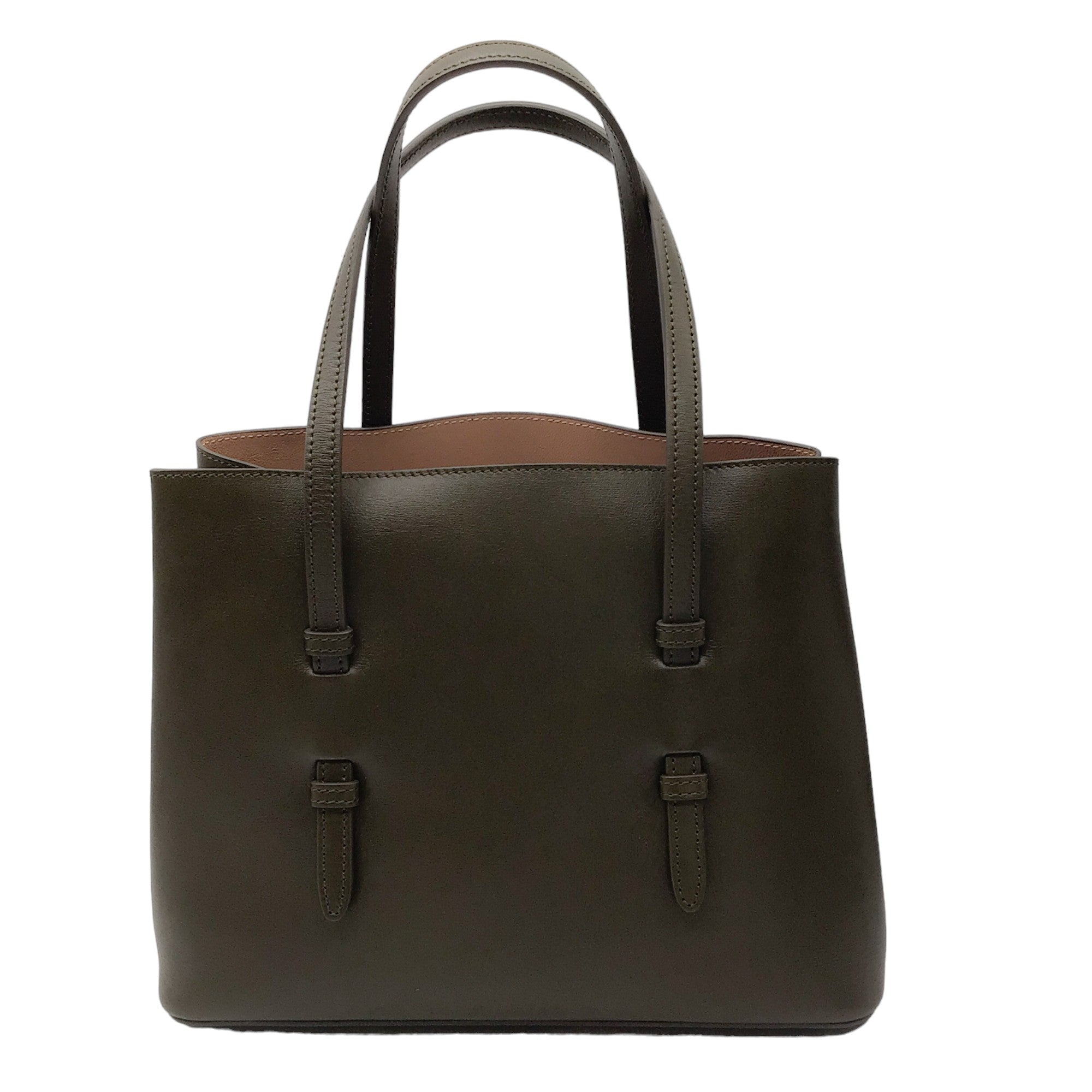 Alaia Olive Green Small Leather Tote Bag