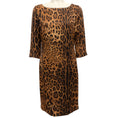 Load image into Gallery viewer, St. John Brown Wool Leopard Print Jacquard Dress