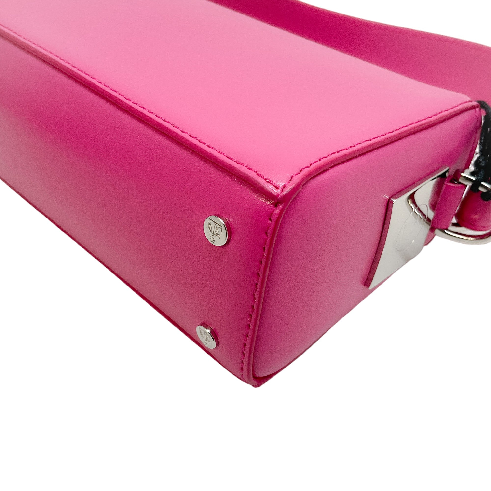 Lanvin Bright Pink Pencil Box Bag Nano