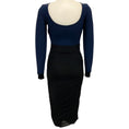 Load image into Gallery viewer, Herve Leger Navy Blue / Black Ruched Bodycon Dress