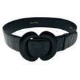 Load image into Gallery viewer, Oscar de la Renta Black Genuine American Alligator Skin Leather Wide Belt