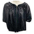 Load image into Gallery viewer, Lanvin Black Sequin Embellished Zip Front Top