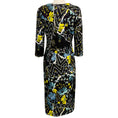 Load image into Gallery viewer, Erdem Black Multi Floral Print Jersey Allegra Midi Dress