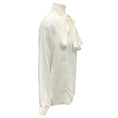 Load image into Gallery viewer, Celine Ivory Tie-Neck Long Sleeved Satin Blouse