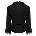 Load image into Gallery viewer, Moschino Black Wool Tweed Jacket with Mesh Tulle Trim and Velvet Bows