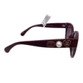 Load image into Gallery viewer, Chanel Burgundy CC Logo Pearl Embellished Butterfly Acetate Sunglasses
