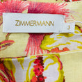 Load image into Gallery viewer, Zimmermann Yellow Multi Stone Embellished Floral Print Linen Midi Pencil Skirt