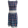 Load image into Gallery viewer, Alaia Red / White / Blue Top and Skirt Set