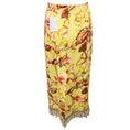 Load image into Gallery viewer, Zimmermann Yellow Multi Stone Embellished Floral Print Linen Midi Pencil Skirt