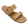Load image into Gallery viewer, Manolo Blahnik Beige Tituba Buckled Flat Leather Sandals