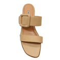 Load image into Gallery viewer, Manolo Blahnik Beige Tituba Buckled Flat Leather Sandals