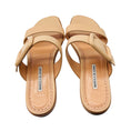 Load image into Gallery viewer, Manolo Blahnik Beige Tituba Buckled Flat Leather Sandals