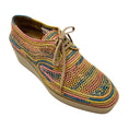 Load image into Gallery viewer, Robert Clergerie Multi Paille Mix Pastel Lisa Raffia Derby Platform Shoes