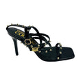 Load image into Gallery viewer, Versace Jeans Couture Black / Gold Studded Patent Leather Sandals