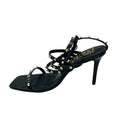 Load image into Gallery viewer, Versace Jeans Couture Black / Gold Studded Patent Leather Sandals