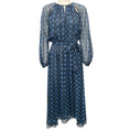 Load image into Gallery viewer, MISA Los Angeles Blue Valencia Tile Leila Midi Dress