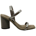 Load image into Gallery viewer, Brunello Cucinelli Embossed Metallic Strap Sandals with Monili Heel
